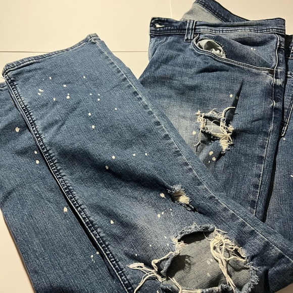 Blue ripped jeans paint splatter - Picture 6 of 6